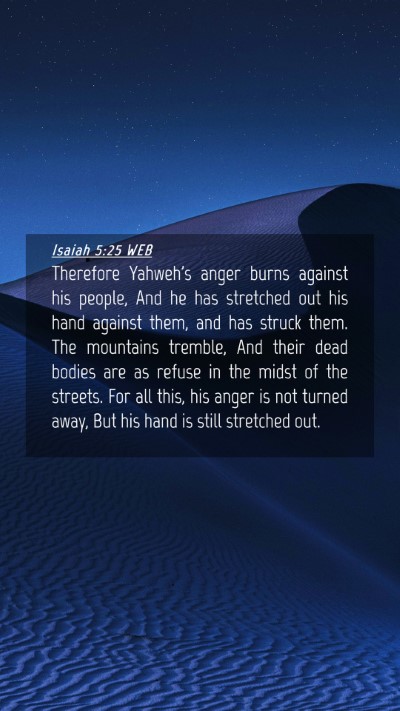 Picture 04 - Isaiah 5:25 WEB Mobile Phone Wallpaper - Therefore Yahweh's anger burns against his - Mobile Bible Verse Wallpaper