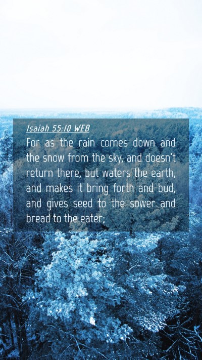Picture 04 - Isaiah 55:10 WEB Mobile Phone Wallpaper - For as the rain comes down and the snow from the - Mobile Bible Verse Wallpaper