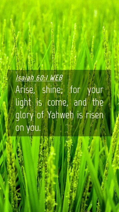 Picture 04 - Isaiah 60:1 WEB Mobile Phone Wallpaper - Arise, shine; for your light is come, and the - Mobile Bible Verse Wallpaper