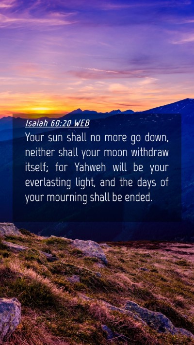 Picture 04 - Isaiah 60:20 WEB Mobile Phone Wallpaper - Your sun shall no more go down, neither shall - Mobile Bible Verse Wallpaper