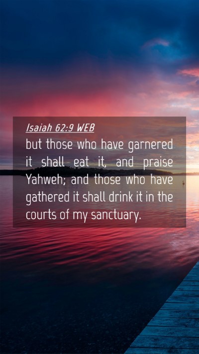 Picture 04 - Isaiah 62:9 WEB Mobile Phone Wallpaper - but those who have garnered it shall eat it, and - Mobile Bible Verse Wallpaper