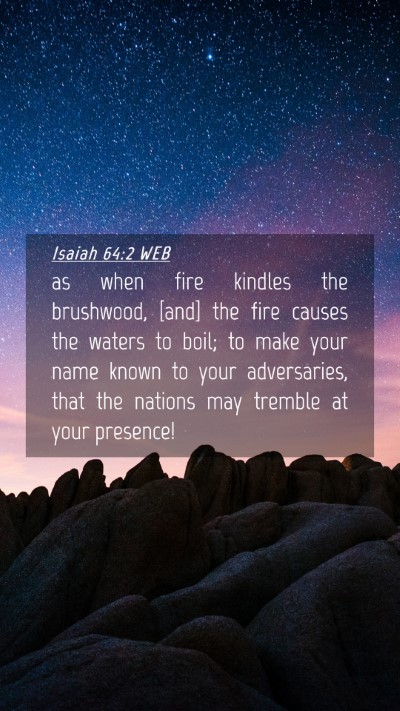 Picture 04 - Isaiah 64:2 WEB Mobile Phone Wallpaper - as when fire kindles the brushwood, [and] the - Mobile Bible Verse Wallpaper