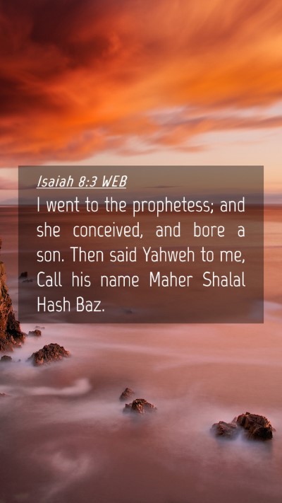 Picture 04 - Isaiah 8:3 WEB Mobile Phone Wallpaper - I went to the prophetess; and she conceived, and - Mobile Bible Verse Wallpaper