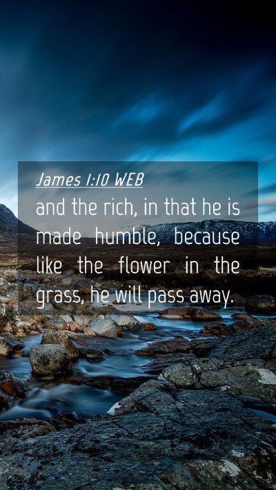 Picture 04 - James 1:10 WEB Mobile Phone Wallpaper - and the rich, in that he is made humble, because - Mobile Bible Verse Wallpaper
