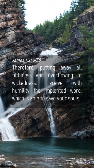 Picture 04 - James 1:21 WEB Mobile Phone Wallpaper - Therefore, putting away all filthiness and - Mobile Bible Verse Wallpaper