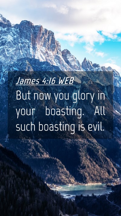 Picture 04 - James 4:16 WEB Mobile Phone Wallpaper - But now you glory in your boasting. All such - Mobile Bible Verse Wallpaper