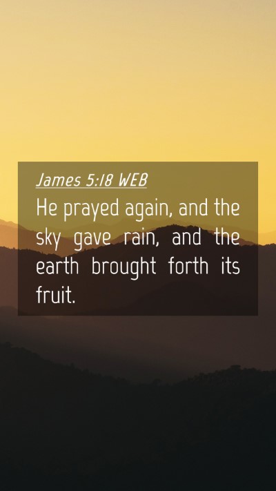 Picture 04 - James 5:18 WEB Mobile Phone Wallpaper - He prayed again, and the sky gave rain, and the - Mobile Bible Verse Wallpaper