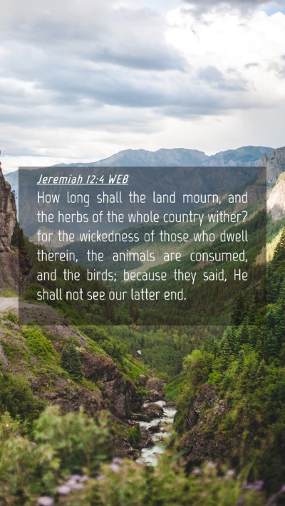 Picture 04 - Jeremiah 12:4 WEB Mobile Phone Wallpaper - How long shall the land mourn, and the herbs of - Mobile Bible Verse Wallpaper