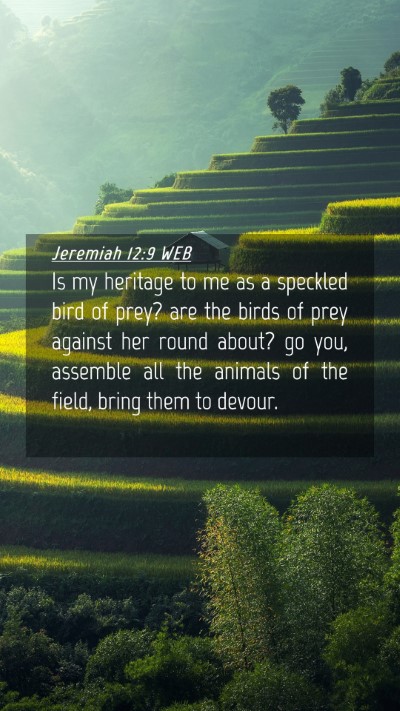 Picture 04 - Jeremiah 12:9 WEB Mobile Phone Wallpaper - Is my heritage to me as a speckled bird of prey? - Mobile Bible Verse Wallpaper