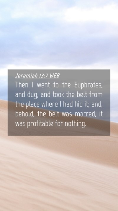 Picture 04 - Jeremiah 13:7 WEB Mobile Phone Wallpaper - Then I went to the Euphrates, and dug, and took - Mobile Bible Verse Wallpaper