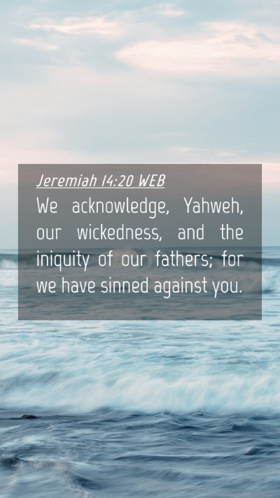 Picture 04 - Jeremiah 14:20 WEB Mobile Phone Wallpaper - We acknowledge, Yahweh, our wickedness, and the - Mobile Bible Verse Wallpaper