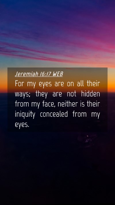 Picture 04 - Jeremiah 16:17 WEB Mobile Phone Wallpaper - For my eyes are on all their ways; they are not - Mobile Bible Verse Wallpaper