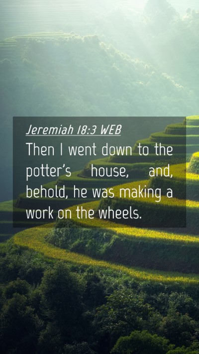 Picture 04 - Jeremiah 18:3 WEB Mobile Phone Wallpaper - Then I went down to the potter's house, and, - Mobile Bible Verse Wallpaper