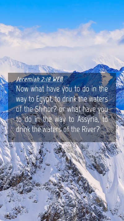 Picture 04 - Jeremiah 2:18 WEB Mobile Phone Wallpaper - Now what have you to do in the way to Egypt, to - Mobile Bible Verse Wallpaper
