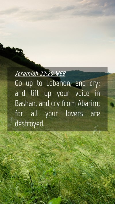 Picture 04 - Jeremiah 22:20 WEB Mobile Phone Wallpaper - Go up to Lebanon, and cry; and lift up your voice - Mobile Bible Verse Wallpaper