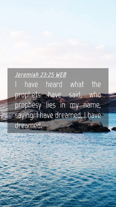 Picture 04 - Jeremiah 23:25 WEB Mobile Phone Wallpaper - I have heard what the prophets have said, who - Mobile Bible Verse Wallpaper