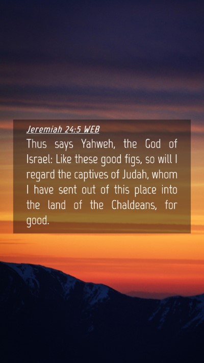 Picture 04 - Jeremiah 24:5 WEB Mobile Phone Wallpaper - Thus says Yahweh, the God of Israel: Like these - Mobile Bible Verse Wallpaper