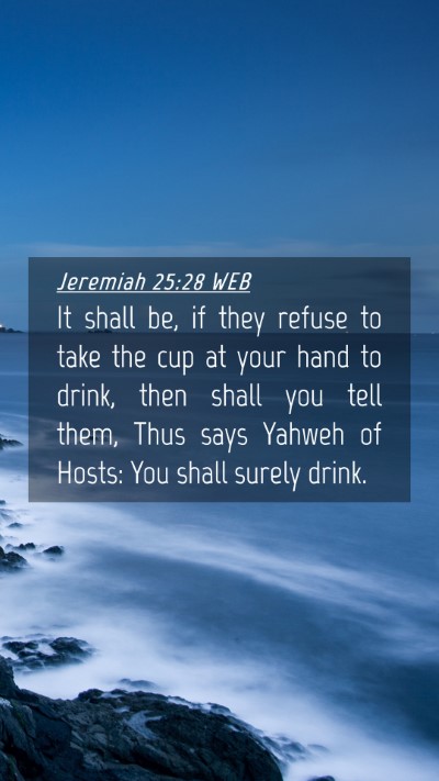 Picture 04 - Jeremiah 25:28 WEB Mobile Phone Wallpaper - It shall be, if they refuse to take the cup at - Mobile Bible Verse Wallpaper