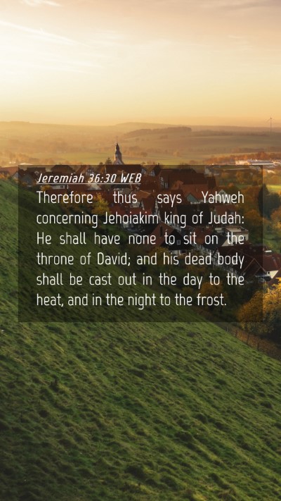 Picture 04 - Jeremiah 36:30 WEB Mobile Phone Wallpaper - Therefore thus says Yahweh concerning Jehoiakim - Mobile Bible Verse Wallpaper