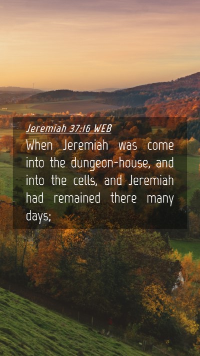 Picture 04 - Jeremiah 37:16 WEB Mobile Phone Wallpaper - When Jeremiah was come into the dungeon-house, - Mobile Bible Verse Wallpaper