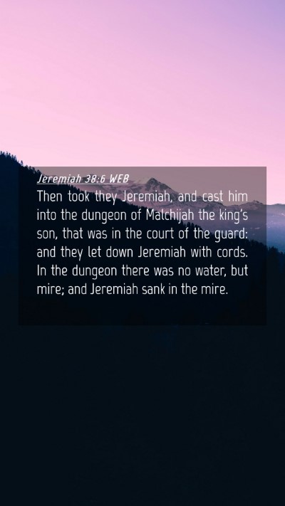 Picture 04 - Jeremiah 38:6 WEB Mobile Phone Wallpaper - Then took they Jeremiah, and cast him into the - Mobile Bible Verse Wallpaper