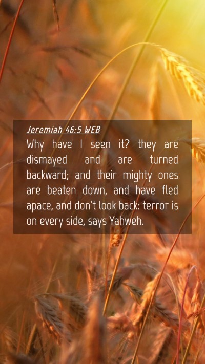 Picture 04 - Jeremiah 46:5 WEB Mobile Phone Wallpaper - Why have I seen it? they are dismayed and are - Mobile Bible Verse Wallpaper