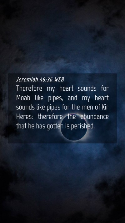 Picture 04 - Jeremiah 48:36 WEB Mobile Phone Wallpaper - Therefore my heart sounds for Moab like pipes, - Mobile Bible Verse Wallpaper