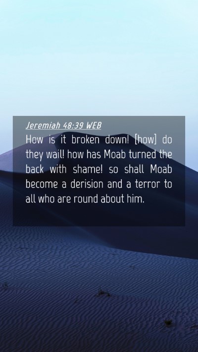 Picture 04 - Jeremiah 48:39 WEB Mobile Phone Wallpaper - How is it broken down! [how] do they wail! how - Mobile Bible Verse Wallpaper