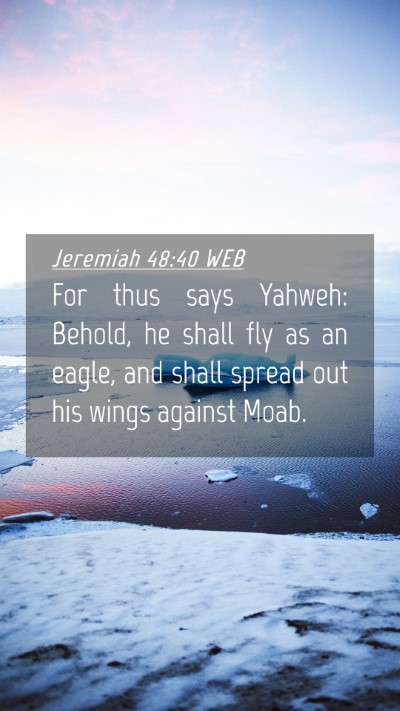 Picture 04 - Jeremiah 48:40 WEB Mobile Phone Wallpaper - For thus says Yahweh: Behold, he shall fly as an - Mobile Bible Verse Wallpaper