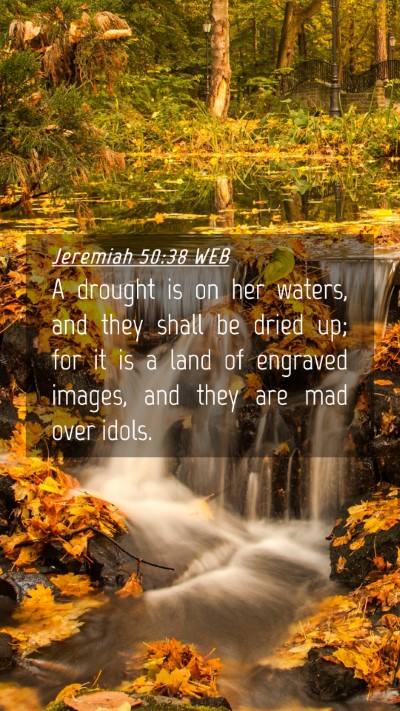 Picture 04 - Jeremiah 50:38 WEB Mobile Phone Wallpaper - A drought is on her waters, and they shall be - Mobile Bible Verse Wallpaper