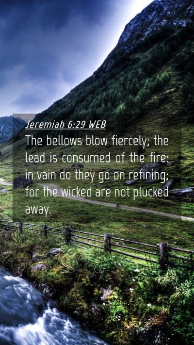 Picture 04 - Jeremiah 6:29 WEB Mobile Phone Wallpaper - The bellows blow fiercely; the lead is consumed - Mobile Bible Verse Wallpaper