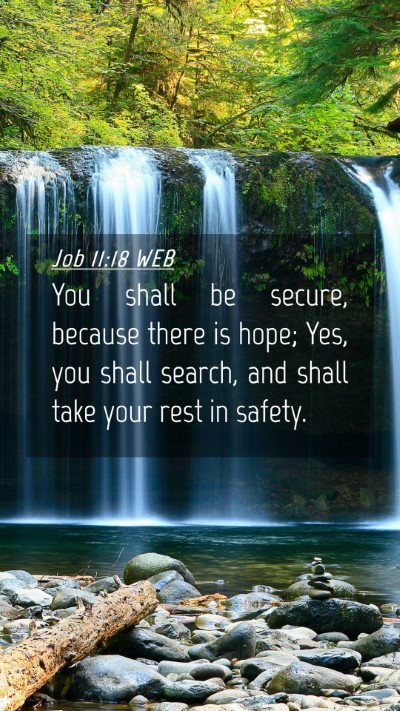 Picture 04 - Job 11:18 WEB Mobile Phone Wallpaper - You shall be secure, because there is hope; Yes, - Mobile Bible Verse Wallpaper