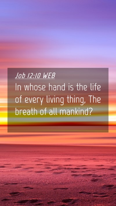 Picture 04 - Job 12:10 WEB Mobile Phone Wallpaper - In whose hand is the life of every living thing, - Mobile Bible Verse Wallpaper