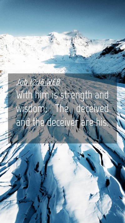 Picture 04 - Job 12:16 WEB Mobile Phone Wallpaper - With him is strength and wisdom; The deceived and - Mobile Bible Verse Wallpaper