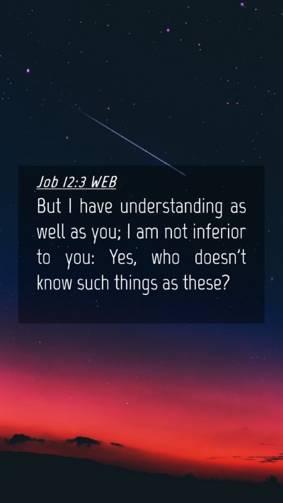 Picture 04 - Job 12:3 WEB Mobile Phone Wallpaper - But I have understanding as well as you; I am not - Mobile Bible Verse Wallpaper