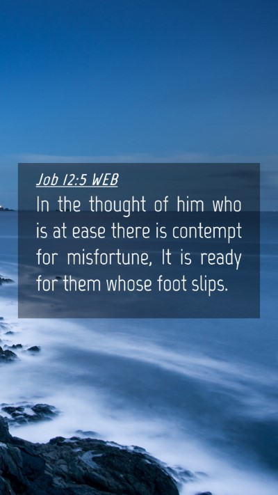 Picture 04 - Job 12:5 WEB Mobile Phone Wallpaper - In the thought of him who is at ease there is - Mobile Bible Verse Wallpaper