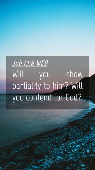 Picture 04 - Job 13:8 WEB Mobile Phone Wallpaper - Will you show partiality to him? Will you contend - Mobile Bible Verse Wallpaper