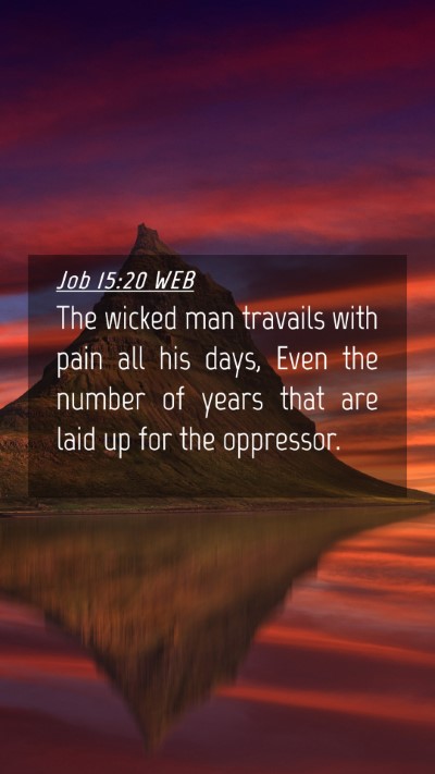 Picture 04 - Job 15:20 WEB Mobile Phone Wallpaper - The wicked man travails with pain all his days, - Mobile Bible Verse Wallpaper