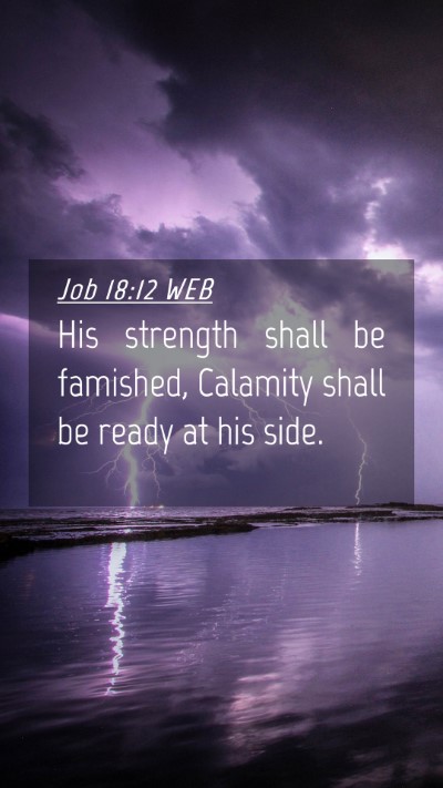 Picture 04 - Job 18:12 WEB Mobile Phone Wallpaper - His strength shall be famished, Calamity shall be - Mobile Bible Verse Wallpaper