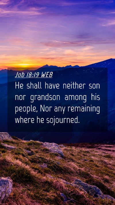 Picture 04 - Job 18:19 WEB Mobile Phone Wallpaper - He shall have neither son nor grandson among his - Mobile Bible Verse Wallpaper