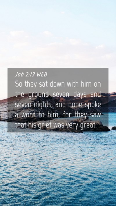Picture 04 - Job 2:13 WEB Mobile Phone Wallpaper - So they sat down with him on the ground seven - Mobile Bible Verse Wallpaper