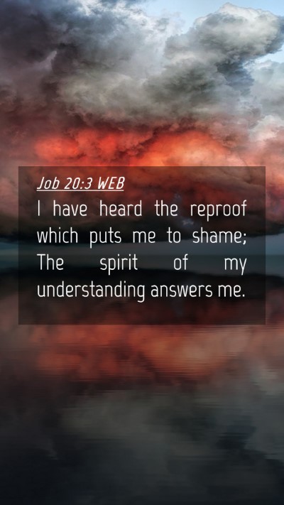 Picture 04 - Job 20:3 WEB Mobile Phone Wallpaper - I have heard the reproof which puts me to shame; - Mobile Bible Verse Wallpaper