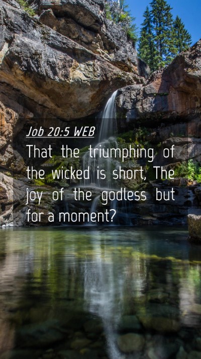 Picture 04 - Job 20:5 WEB Mobile Phone Wallpaper - That the triumphing of the wicked is short, The - Mobile Bible Verse Wallpaper
