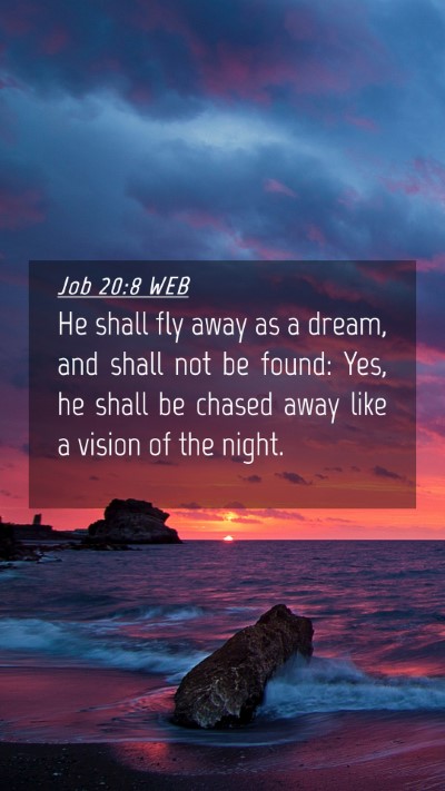 Picture 04 - Job 20:8 WEB Mobile Phone Wallpaper - He shall fly away as a dream, and shall not be - Mobile Bible Verse Wallpaper