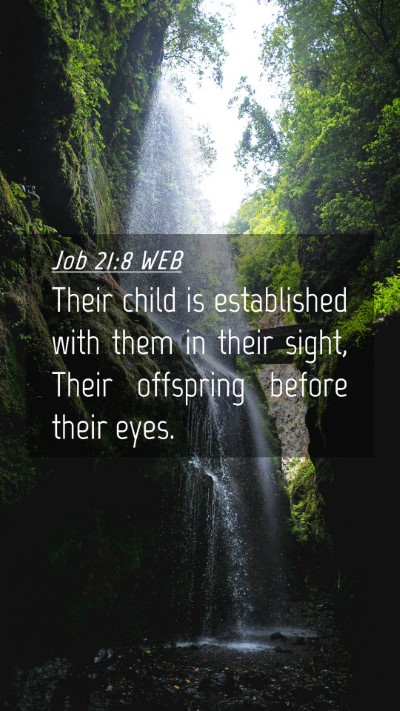 Picture 04 - Job 21:8 WEB Mobile Phone Wallpaper - Their child is established with them in their - Mobile Bible Verse Wallpaper