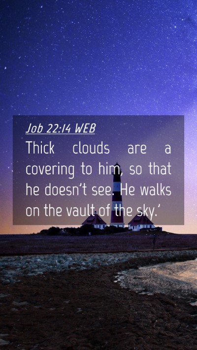 Picture 04 - Job 22:14 WEB Mobile Phone Wallpaper - Thick clouds are a covering to him, so that he - Mobile Bible Verse Wallpaper