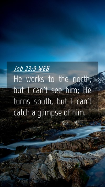 Picture 04 - Job 23:9 WEB Mobile Phone Wallpaper - He works to the north, but I can't see him; He - Mobile Bible Verse Wallpaper