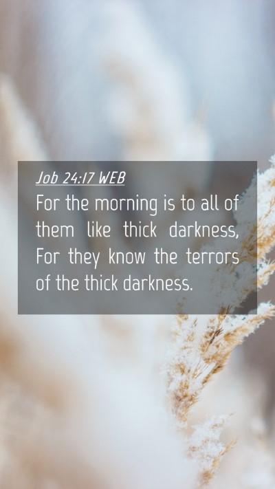 Picture 04 - Job 24:17 WEB Mobile Phone Wallpaper - For the morning is to all of them like thick - Mobile Bible Verse Wallpaper
