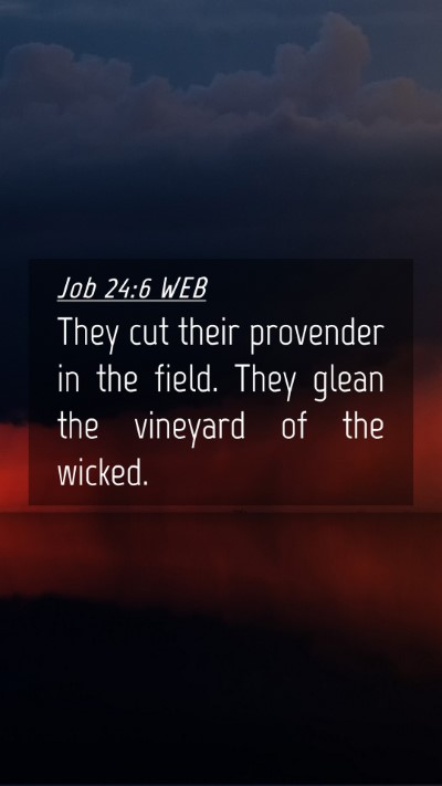 Picture 04 - Job 24:6 WEB Mobile Phone Wallpaper - They cut their provender in the field. They glean - Mobile Bible Verse Wallpaper