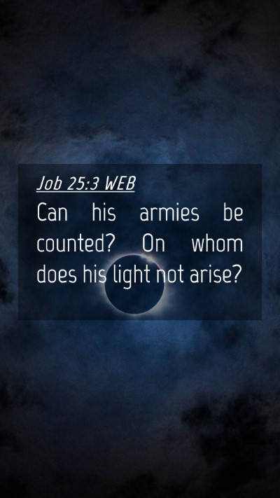 Picture 04 - Job 25:3 WEB Mobile Phone Wallpaper - Can his armies be counted? On whom does his light - Mobile Bible Verse Wallpaper
